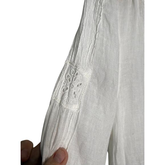 120% Lino White Long Sleeve Dress Coverup Women's Sz. 50 (US XXL) - Picture 3 of 6